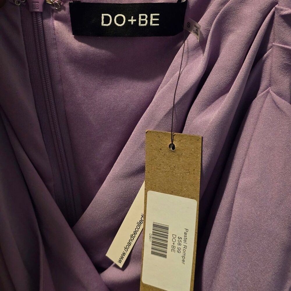Do+Be Women's Lilac Pastel Purple Butterfly Sleeve Mini Romper, NWT, Sz S - Picture 5 of 6